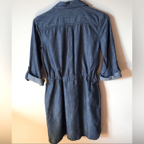 Denim Blue Shirt Dress-XS - Picture 2 of 4